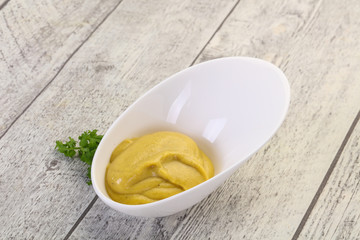 Mustard sauce in the bowl