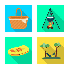 Vector design of trekking and wildlife sign. Collection of trekking and leisure stock symbol for web.