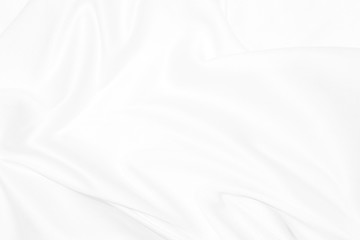 Silky fabric material curve shape fashion white cloth abstract background with Beauty soft waves texture