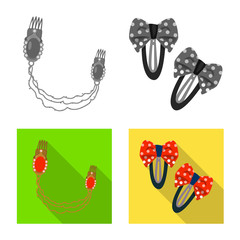 Vector design of beauty and fashion logo. Set of beauty and female stock vector illustration.