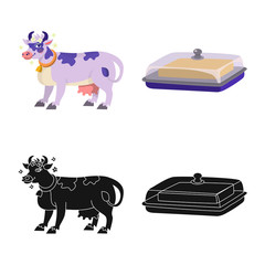 Vector illustration of creamy and product sign. Collection of creamy and farm vector icon for stock.