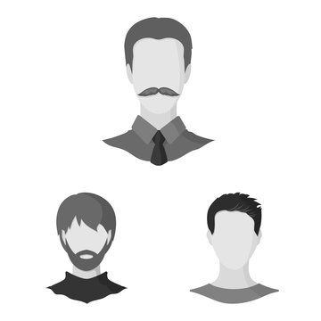 Vector design of character and profile sign. Collection of character and dummy vector icon for stock.