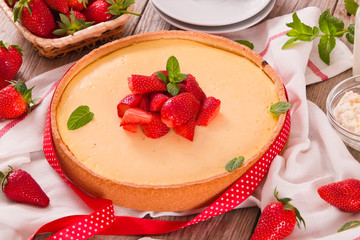 Strawberry cheesecake. 