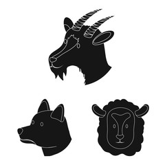 Vector design of ranch and organic icon. Collection of ranch and head vector icon for stock.