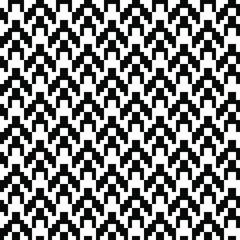 Fototapeta premium Vector seamless pattern. Black and white wallpaper design. Pixel art style
