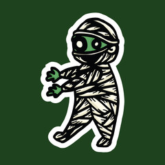 Halloween Character Mummy Scary Vector