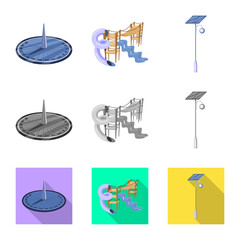 Isolated object of urban and street icon. Collection of urban and relaxation stock symbol for web.