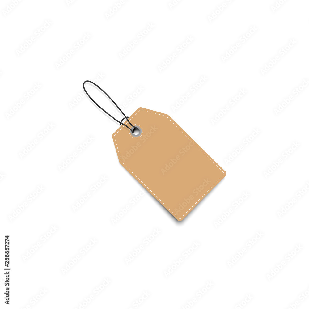 Poster blank price tag . price tag with shadow. realistic price tag isolated on white background
