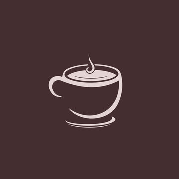 Coffee Cup Menu Drink Simple Icon Logo Design Template Element Vector