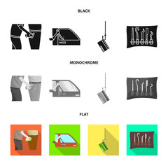Isolated object of crime and steal symbol. Set of crime and villain vector icon for stock.