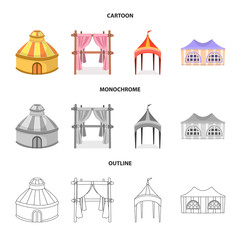 Fototapeta premium Isolated object of roof and folding sign. Collection of roof and architecture stock vector illustration.