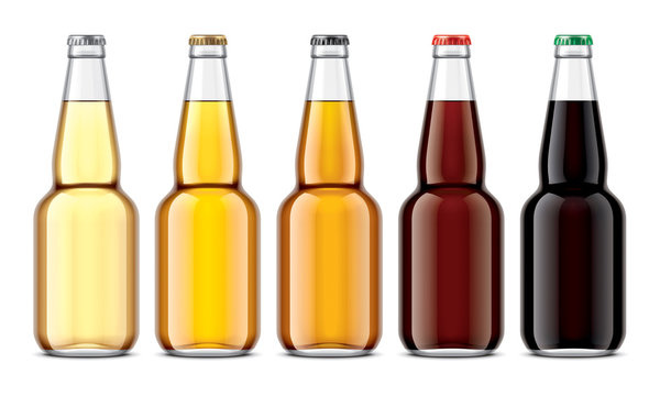 Set of Glass beer bottles