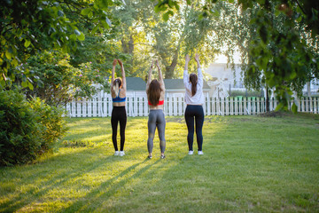 Woman training outdoors