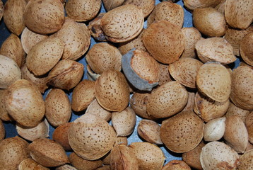 Organic Almond Nuts in Tray