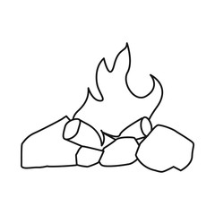 Vector illustration of bonfire and wood symbol. Set of bonfire and firewood stock vector illustration.
