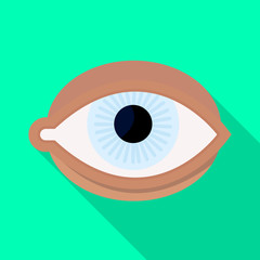 Isolated object of eye and eyeball symbol. Collection of eye and blue vector icon for stock.