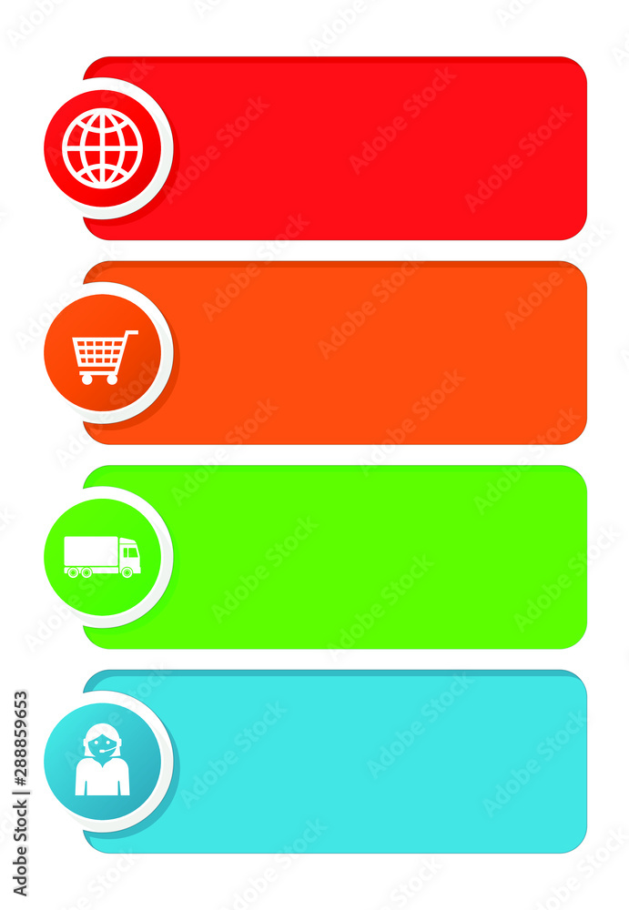 Aufkleber infographic vector template for presentation, business concept with 4 options
