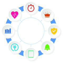 Infographic vector circle template for presentation, business  concept with 8 options