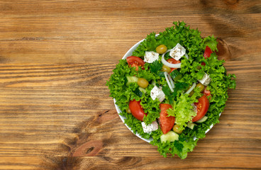 Greek Salad, Horiatiki or Village Salad with Feta Cheese