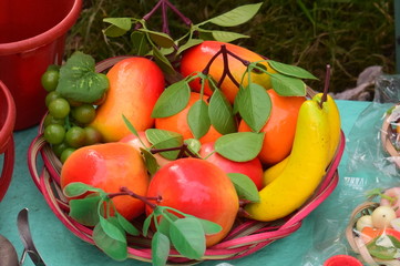 Clay made fruits and vegetables