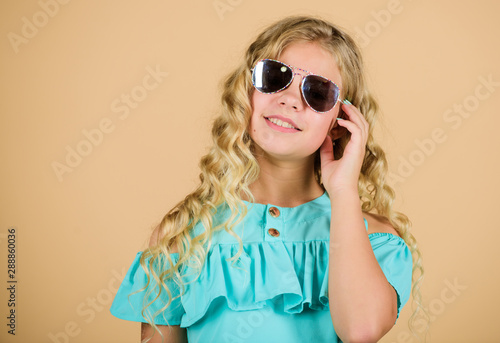 Following Her Personal Style Happy Little Girl With Long Healthy