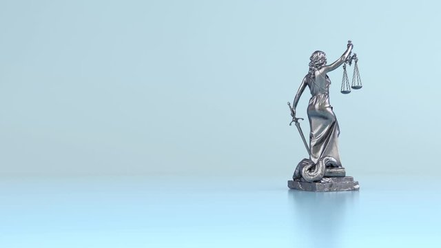 Endless Loop 4k Video Animation  Lady Justice Statue