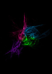 Colorful fractal on black background