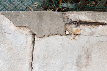 Mur en béton cassé, sécheresse