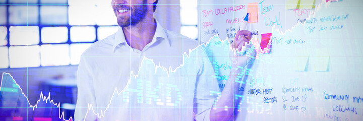 Composite image of stocks and shares