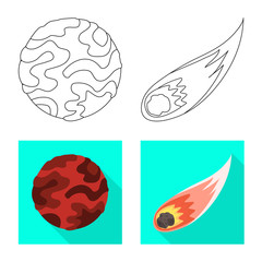 Isolated object of astronomy and technology logo. Set of astronomy and sky stock symbol for web.