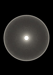 Circle geometric shape on black background