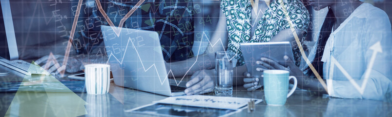 Composite image of stocks and shares