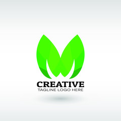 Green Leaf eco organic Logo design Vector Illustration