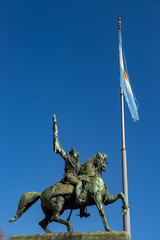 Buenos Aires. Argentina / 07.24.2015.Equestrian statue of Manuel Belgrano.