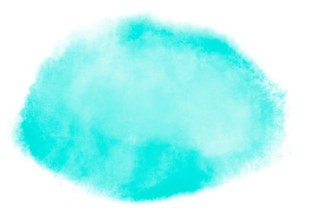 Digital soft turquoise pastel watercolor background splash painting