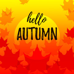 Autumn banner with maple leaves. Place for text. Vector illustration