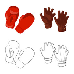 Fototapeta premium Vector design of silhouette and safety icon. Set of silhouette and comfort stock symbol for web.