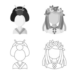 Vector design of imitator and resident symbol. Set of imitator and culture vector icon for stock.