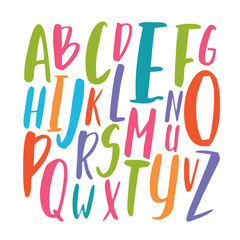 Vector colorful letters. cute ABC. children's alphabet