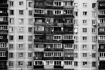 old multi-storey house with balconies