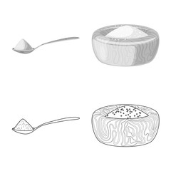 Vector design of cooking and sea symbol. Set of cooking and baking stock vector illustration.