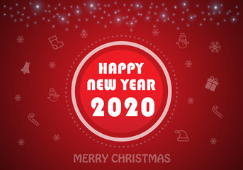 Fototapeta na wymiar Happy New Year background with 2020