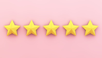 five stars on pink background