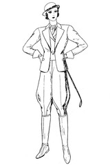 Representation of women's fashion in the 1920s - Vintage Illustration