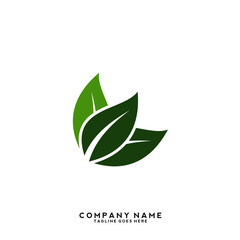 Creative green leaf logo template