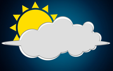 Cloud and sun in blue sky