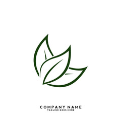 Creative green leaf logo template