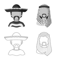 Isolated object of imitator and resident sign. Set of imitator and culture vector icon for stock.