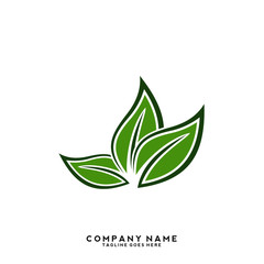 Creative green leaf logo template