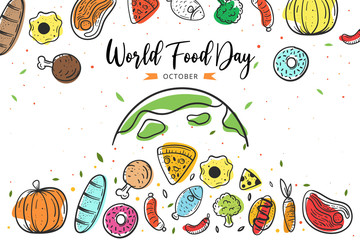 World Food Day illustration vector is suitable for social media, banner , poster , Flyer and related with food